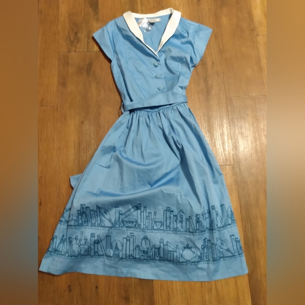 NWT DISNEY PARKS BELLE BLUE BEAUTY AND THE BEAST THE DRESS SHOP SIZE SMALL - Picture 2 of 6